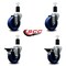 Service Caster 4'' Solid Poly Wheel Swivel 1-1/2'' Expanding Stem Caster Set 2 Brakes, 4PK SCC-EX20S414-SPUS-2-PLB-2-112 - alternate 2